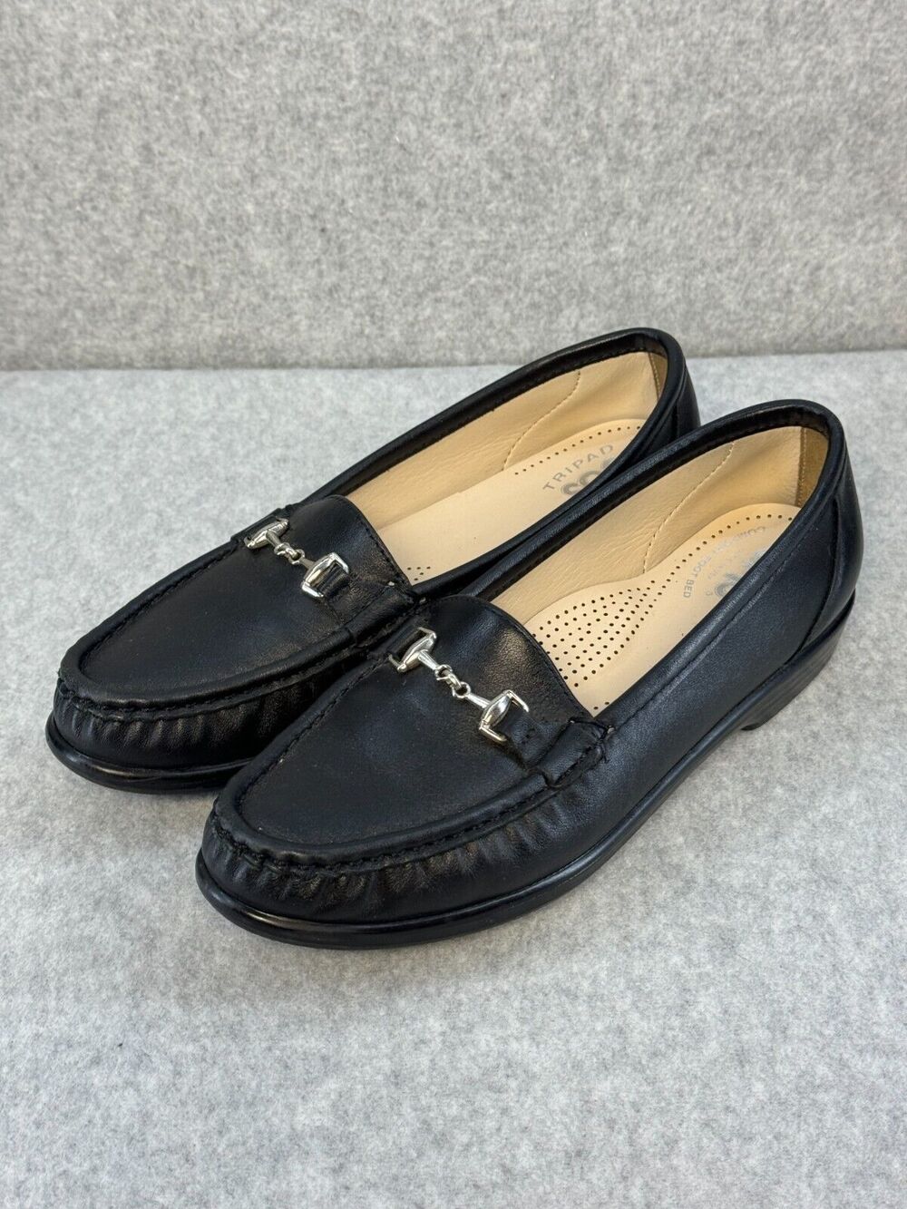 SAS Metro Loafers Black Leather Women's 7 Worn Once!
